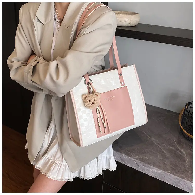 Women Pink Beige Textured Shoulder Bag 2025 — feature 47