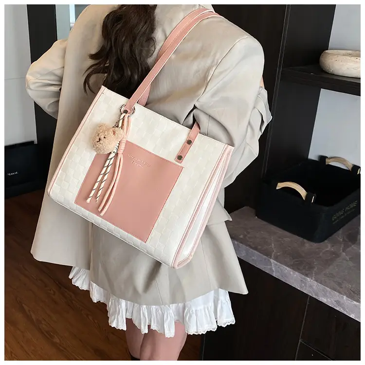 Women Pink Beige Textured Shoulder Bag 2025 — feature 50