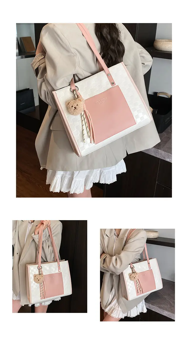 Women Pink Beige Textured Shoulder Bag 2025 — feature 6