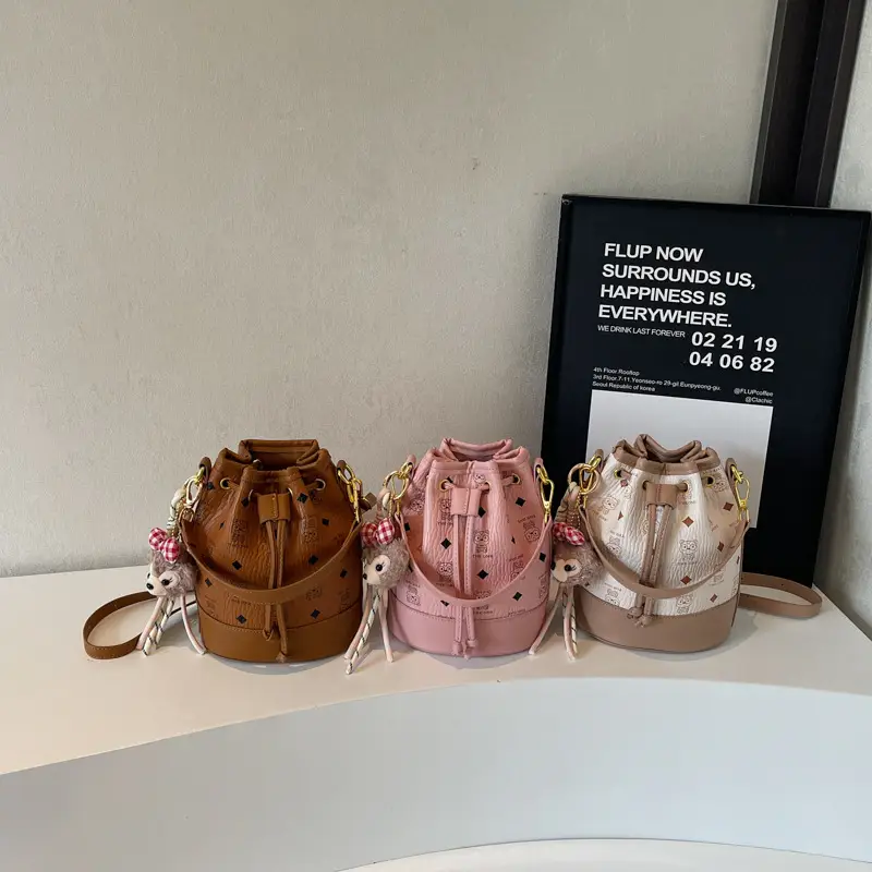 2026 New Niche Drawstring Bucket Bag with Printed Design - Image 6