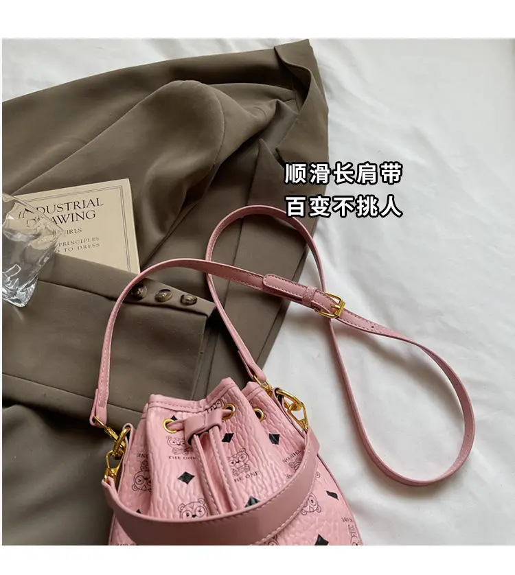 2026 New Niche Drawstring Bucket Bag with Printed Design — feature 13