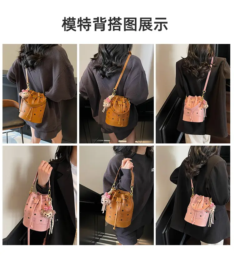 2026 New Niche Drawstring Bucket Bag with Printed Design — feature 3