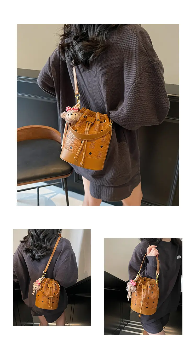 2026 New Niche Drawstring Bucket Bag with Printed Design — feature 4