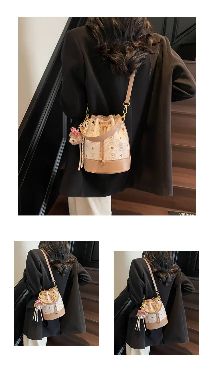 2026 New Niche Drawstring Bucket Bag with Printed Design — feature 5