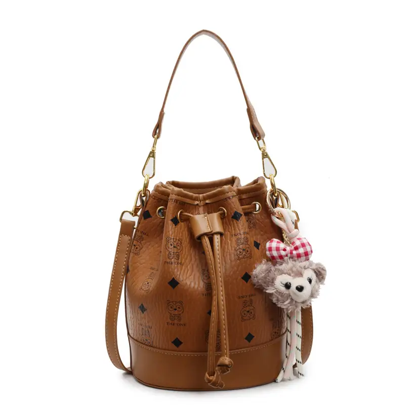 2026 New Niche Drawstring Bucket Bag with Printed Design - Image 3