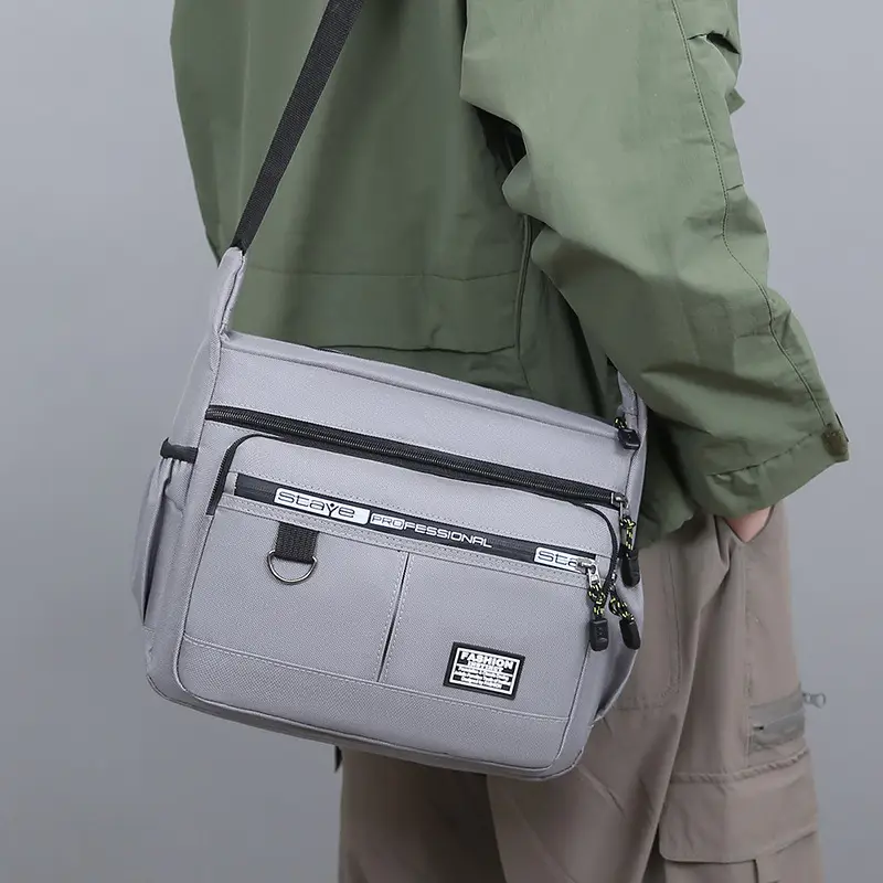 Waterproof Multi-Pocket Business Shoulder Bag Green - Image 8