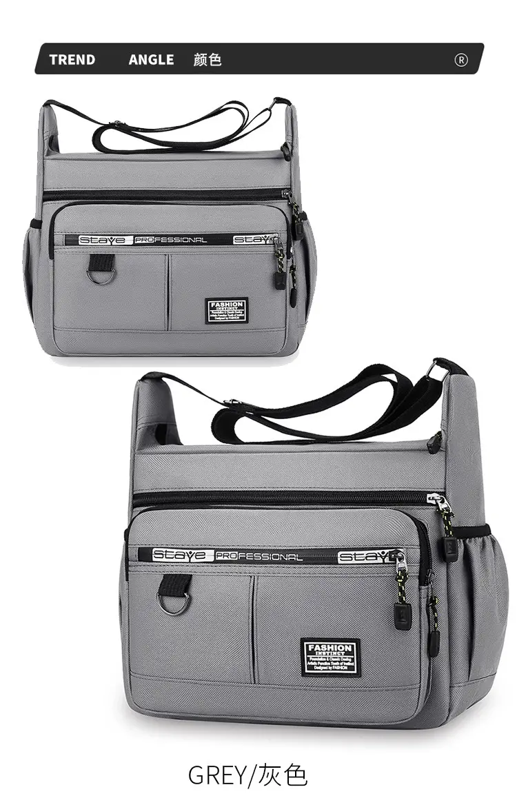 Waterproof Multi-Pocket Business Shoulder Bag Green — feature 18