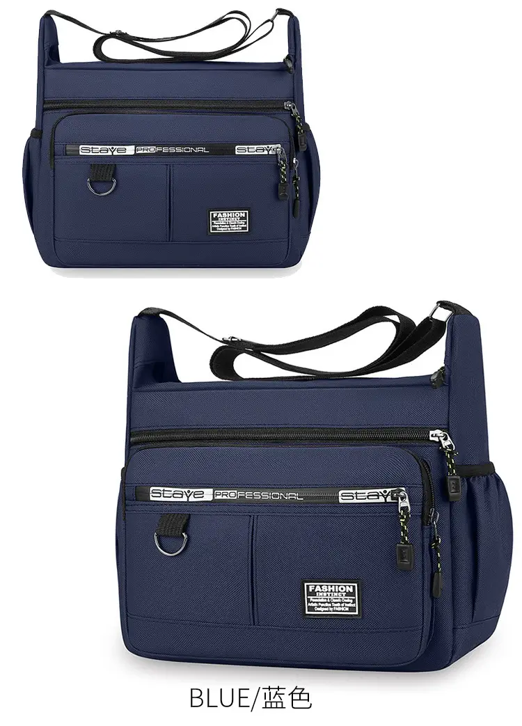 Waterproof Multi-Pocket Business Shoulder Bag Green — feature 19