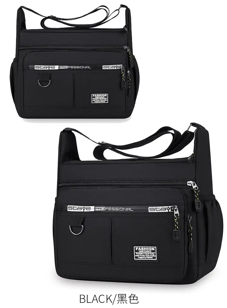 Waterproof Multi-Pocket Business Shoulder Bag Green — feature 20