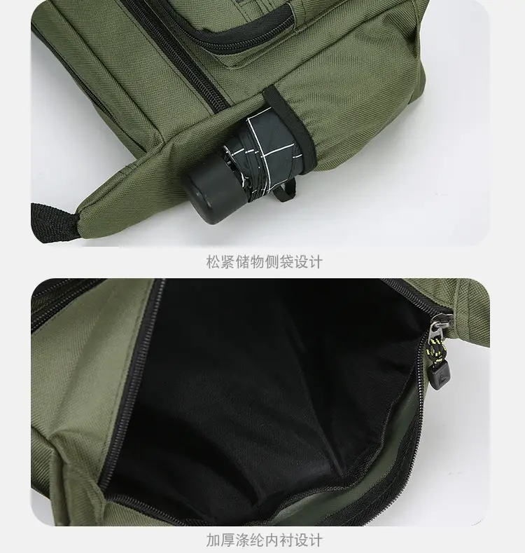 Waterproof Multi-Pocket Business Shoulder Bag Green — feature 27