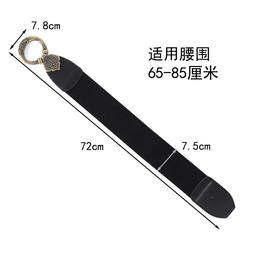 Women's Brown Retro Rivet Belt with Hollow Metal Decor - Image 4