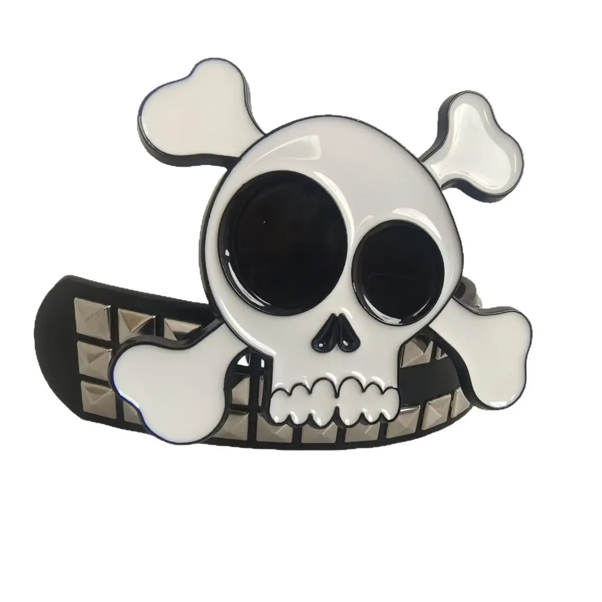 Big Skull Hip Hop Belt with Rivets and Diamond Stones — feature 2