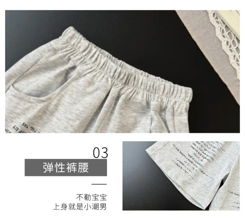 Boys Cotton Shorts Grey 2025 Summer — feature 10