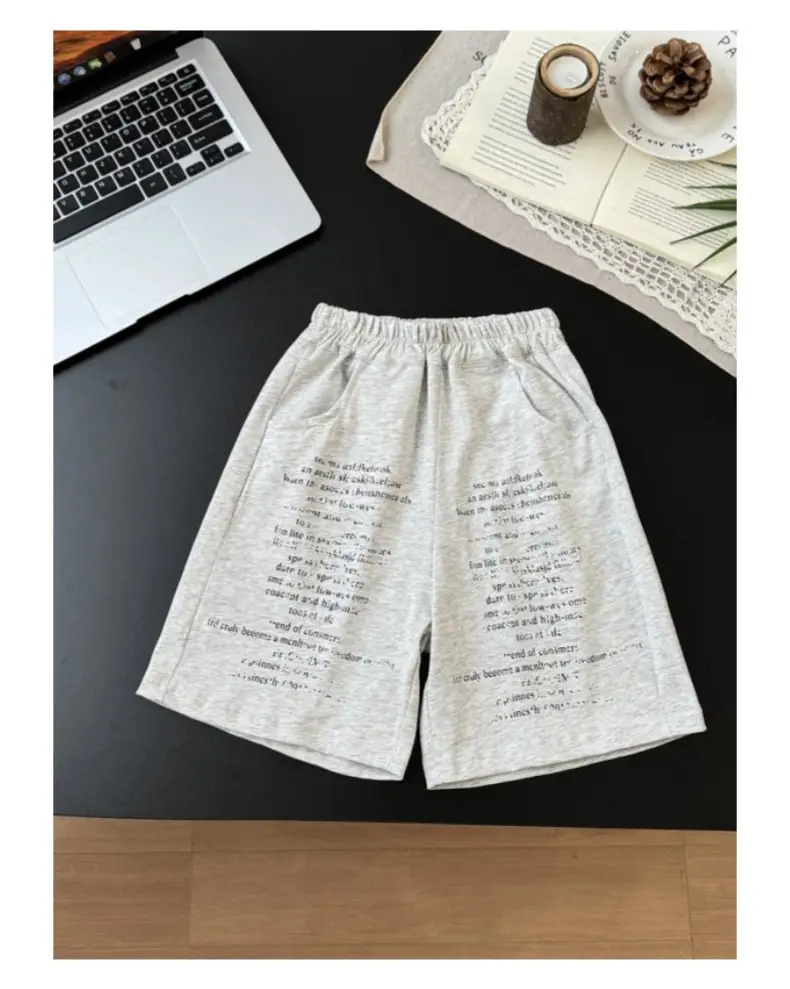 Boys Cotton Shorts Grey 2025 Summer — feature 17