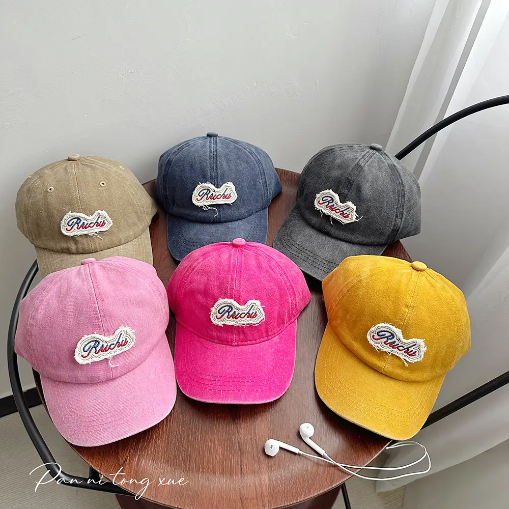Washed Pink Baseball Cap with Heart Embroidery - Image 13