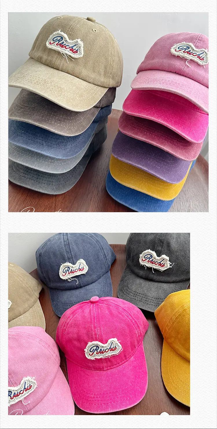 Washed Pink Baseball Cap with Heart Embroidery — feature 27