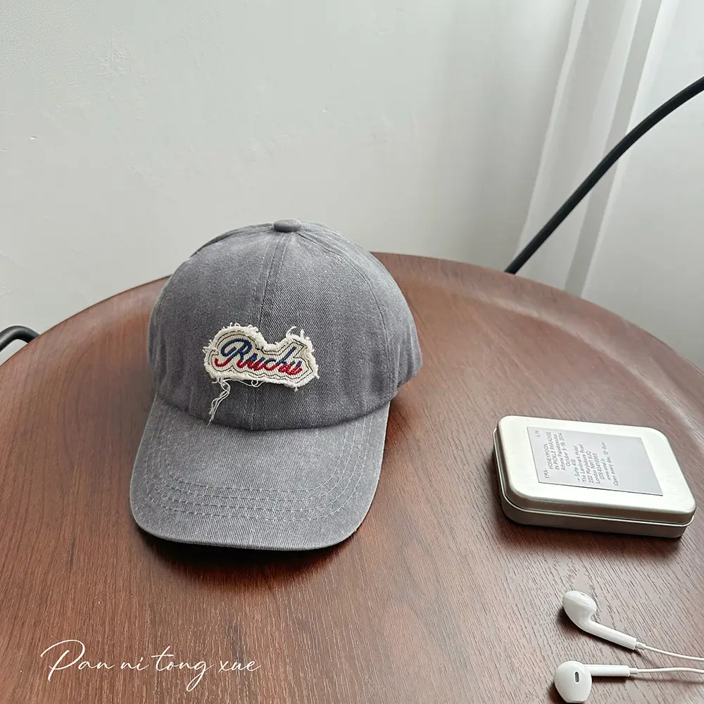 Washed Pink Baseball Cap with Heart Embroidery - Image 4