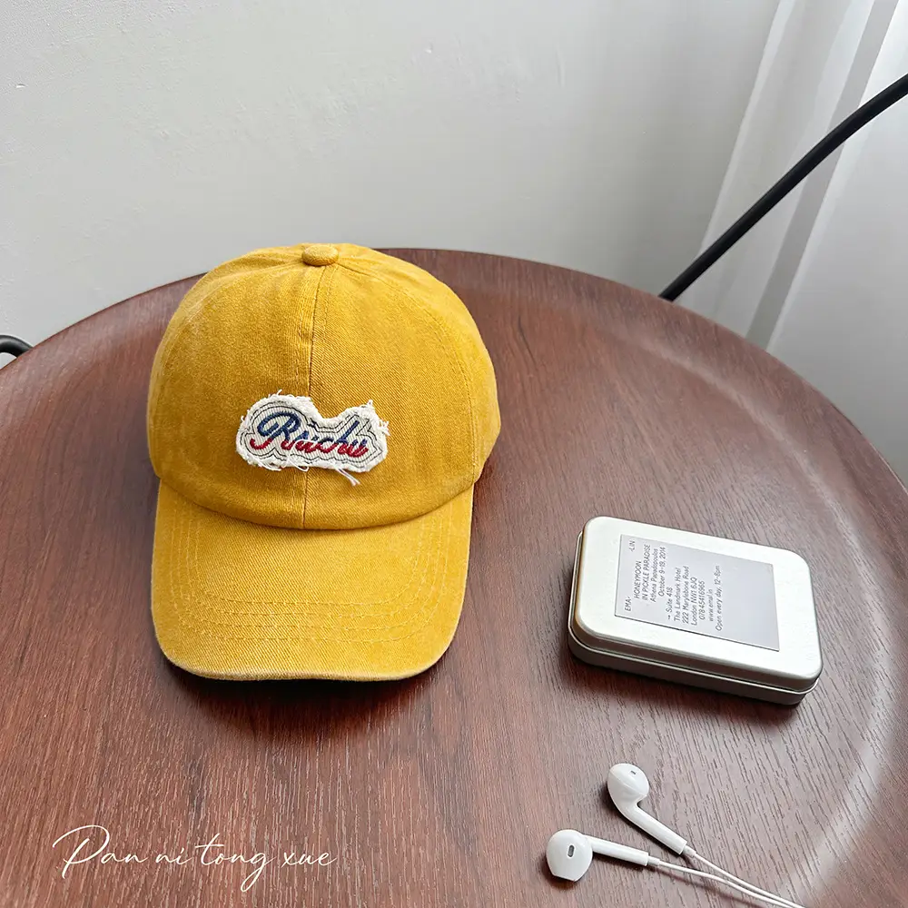 Washed Pink Baseball Cap with Heart Embroidery - Image 5