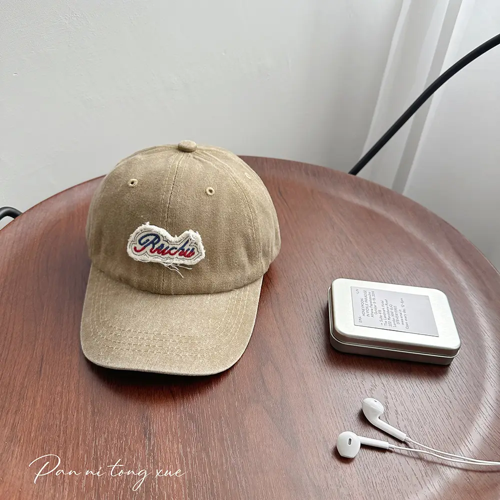 Washed Pink Baseball Cap with Heart Embroidery - Image 8