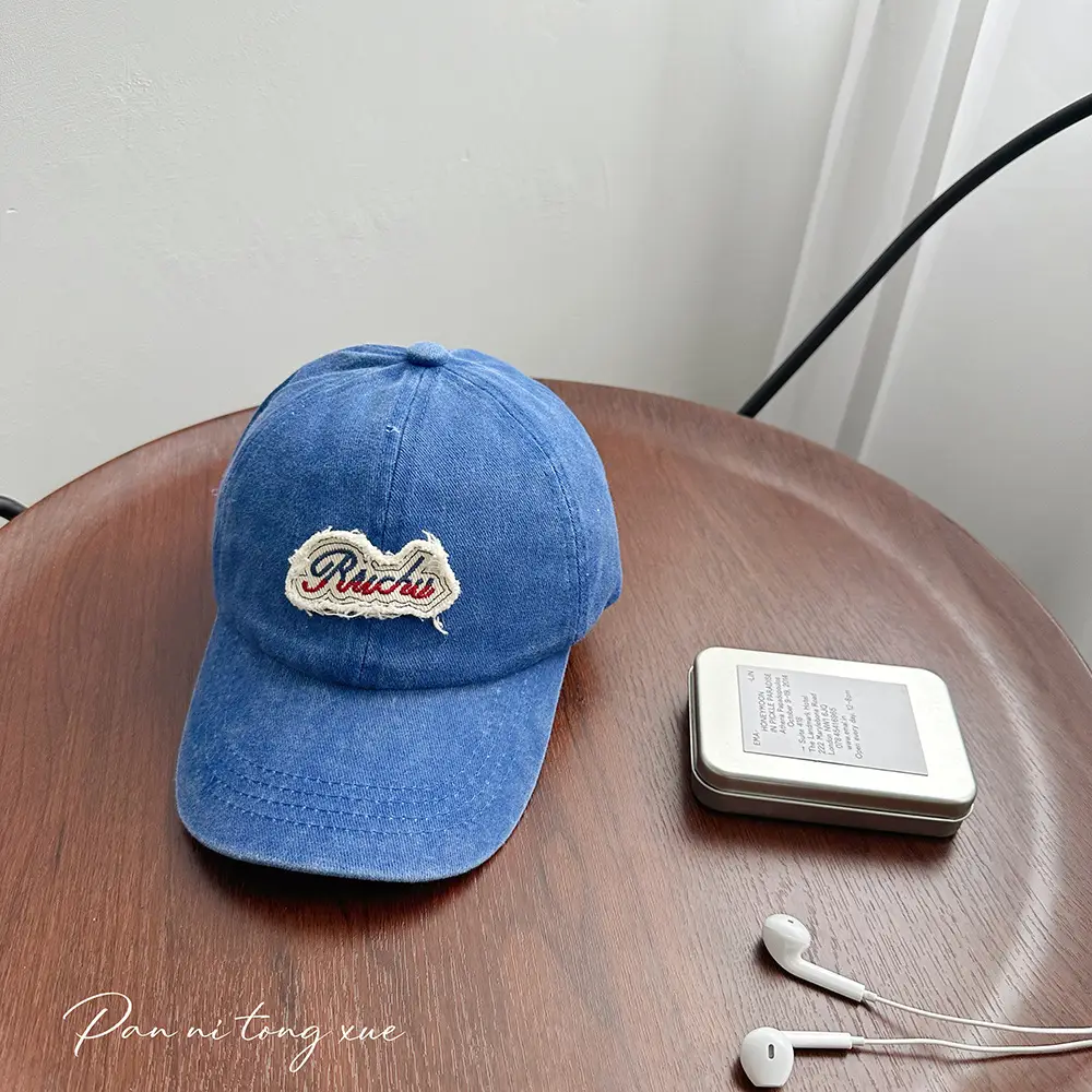 Washed Pink Baseball Cap with Heart Embroidery - Image 9