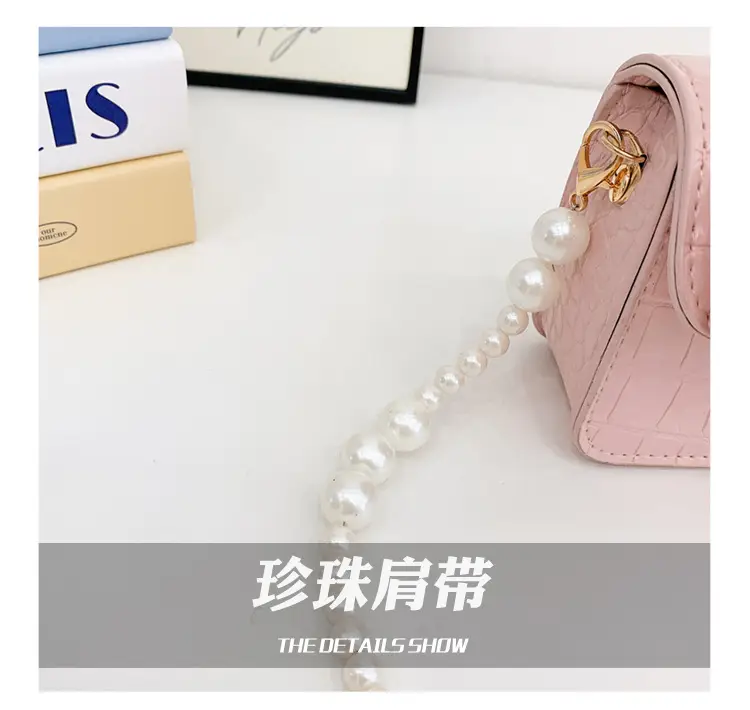 Girls Bow Crossbody Bag Green White Pearl Chain Shoulder Crossbody — feature 16