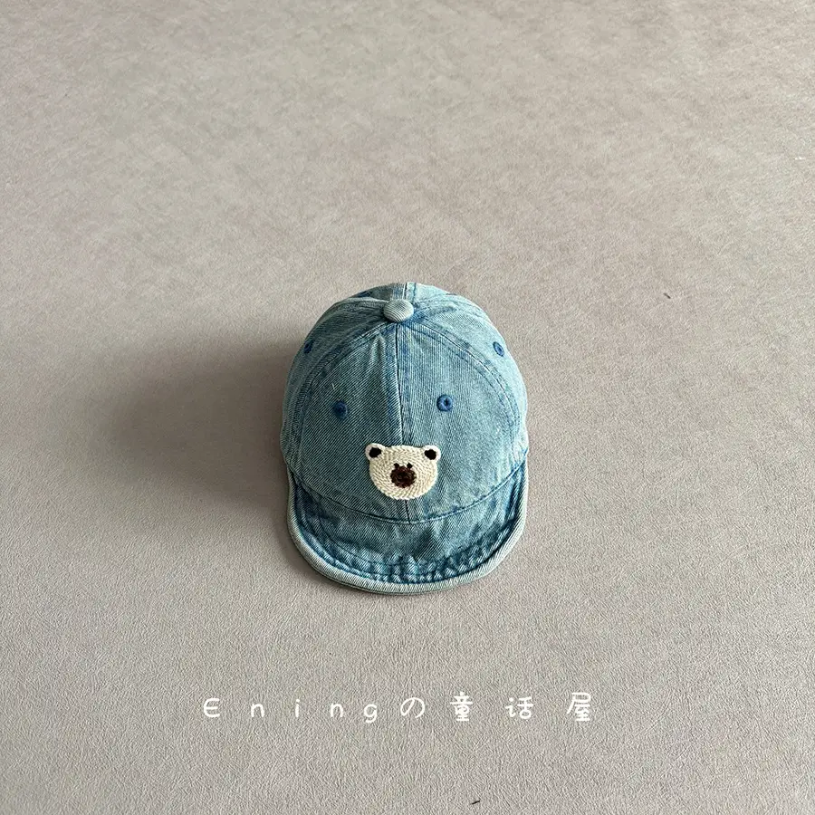 Baby Denim Sun Hat Blue Spring Autumn - Image 3