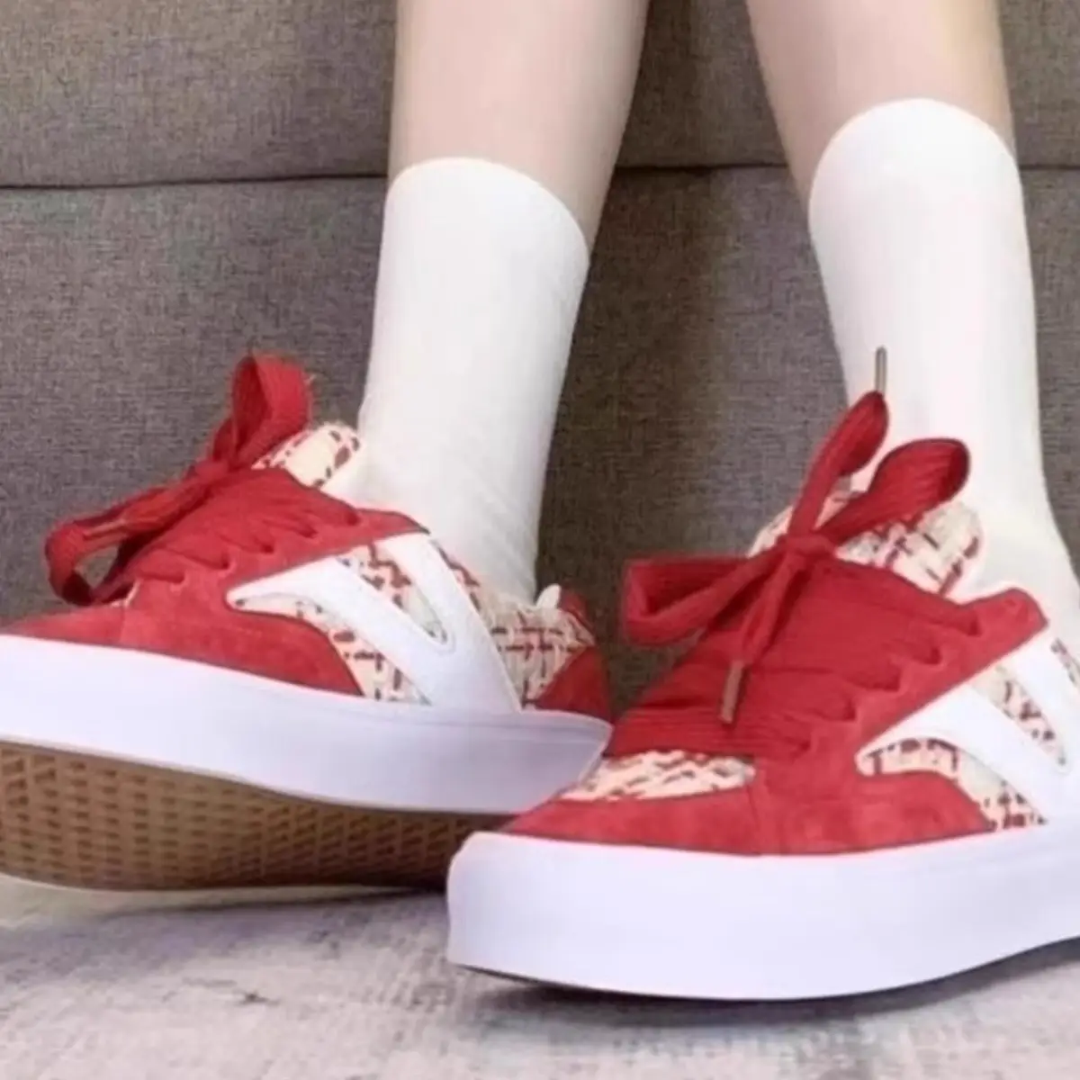 Women Red Canvas Skate Shoes Low Top All Color