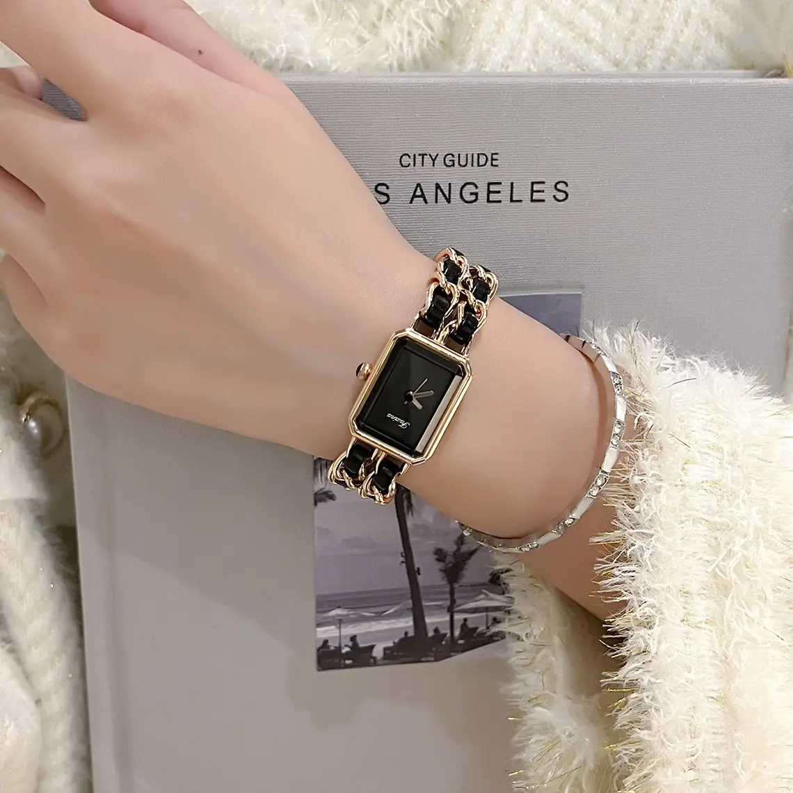 Gold Square Watch for Women Waterproof Cross-border - Image 2