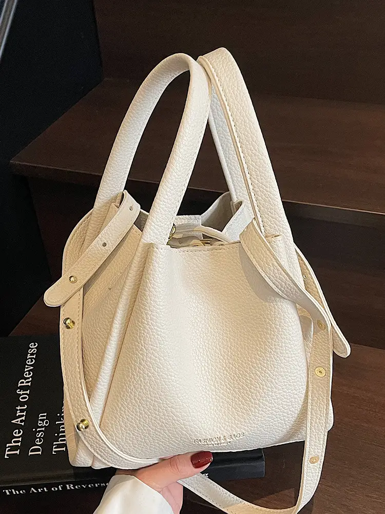 Pink Litchi Pattern Shoulder Crossbody Bag for Women - Image 8