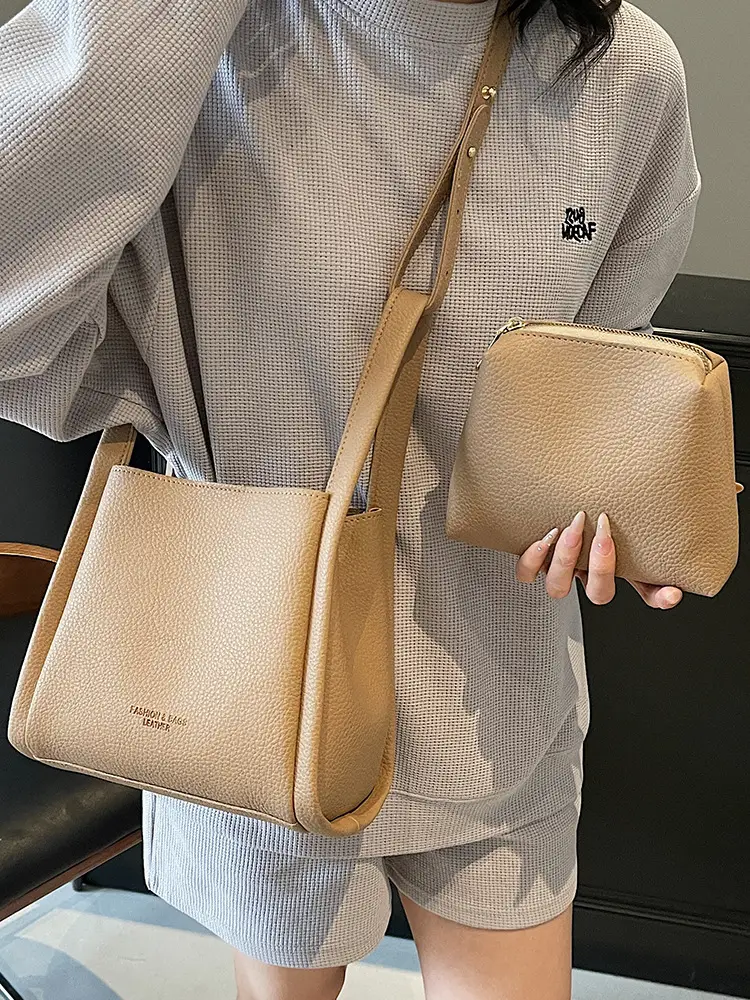 Pink Litchi Pattern Shoulder Crossbody Bag for Women - Image 10