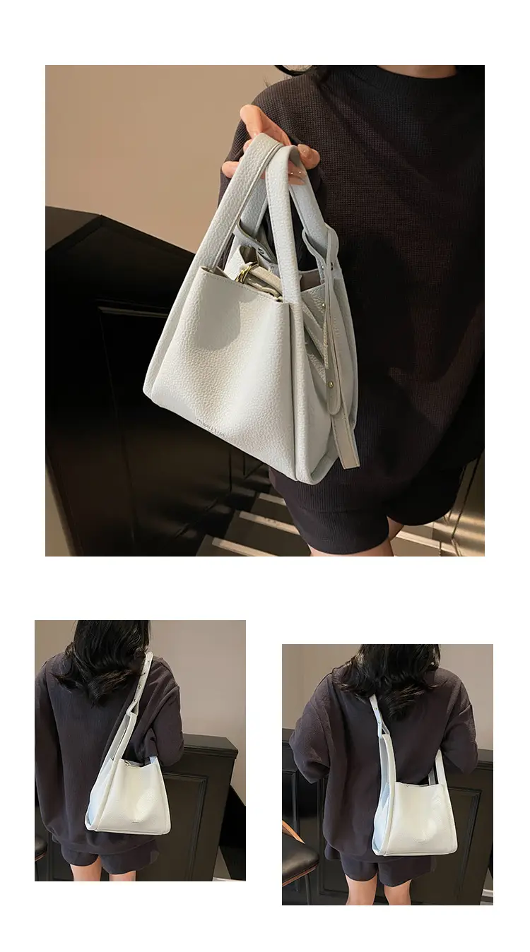 Pink Litchi Pattern Shoulder Crossbody Bag for Women — feature 11
