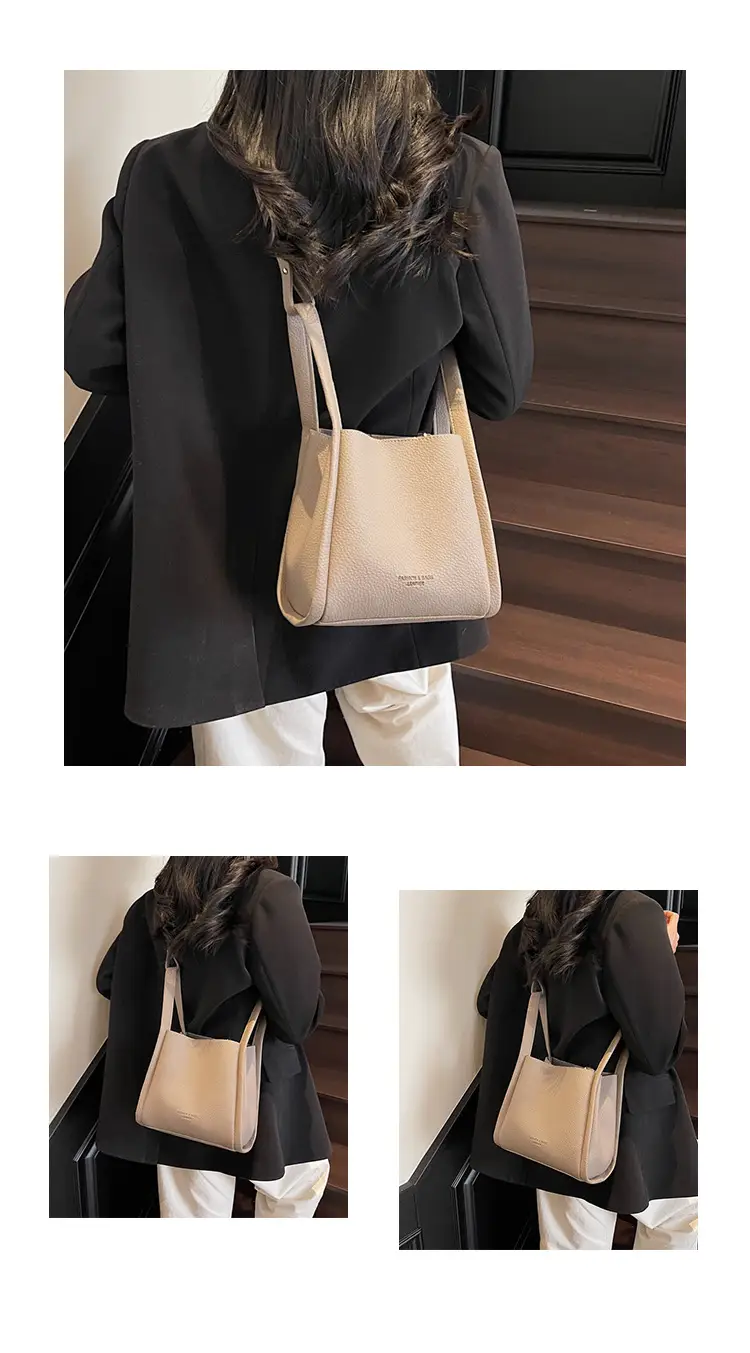 Pink Litchi Pattern Shoulder Crossbody Bag for Women — feature 14