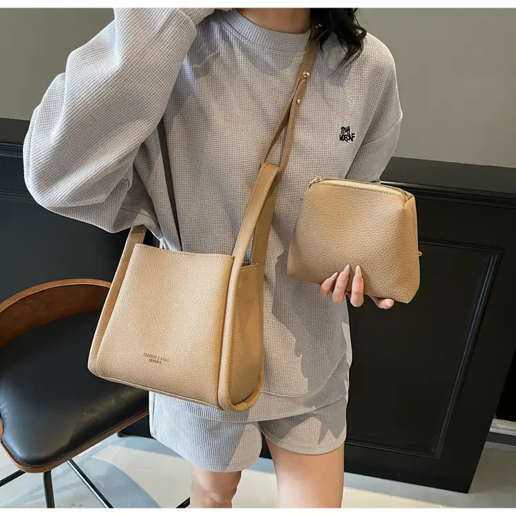 Pink Litchi Pattern Shoulder Crossbody Bag for Women — feature 21