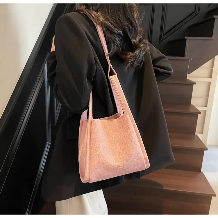 Pink Litchi Pattern Shoulder Crossbody Bag for Women — feature 32