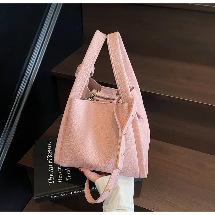 Pink Litchi Pattern Shoulder Crossbody Bag for Women — feature 39