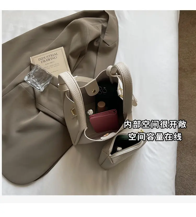 Pink Litchi Pattern Shoulder Crossbody Bag for Women — feature 9