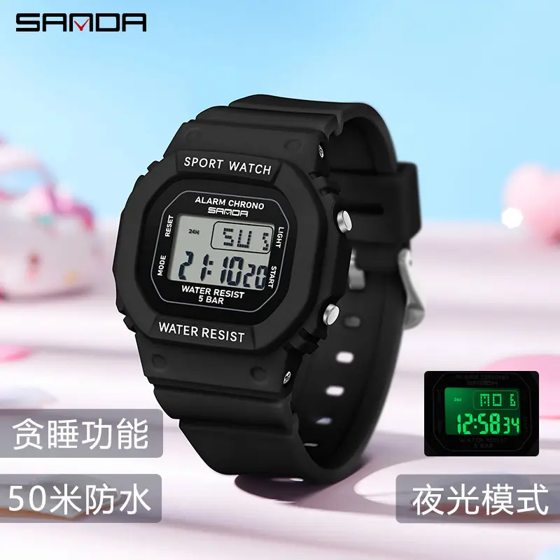 Sanda Waterproof Digital Watch Candy Color Single Display