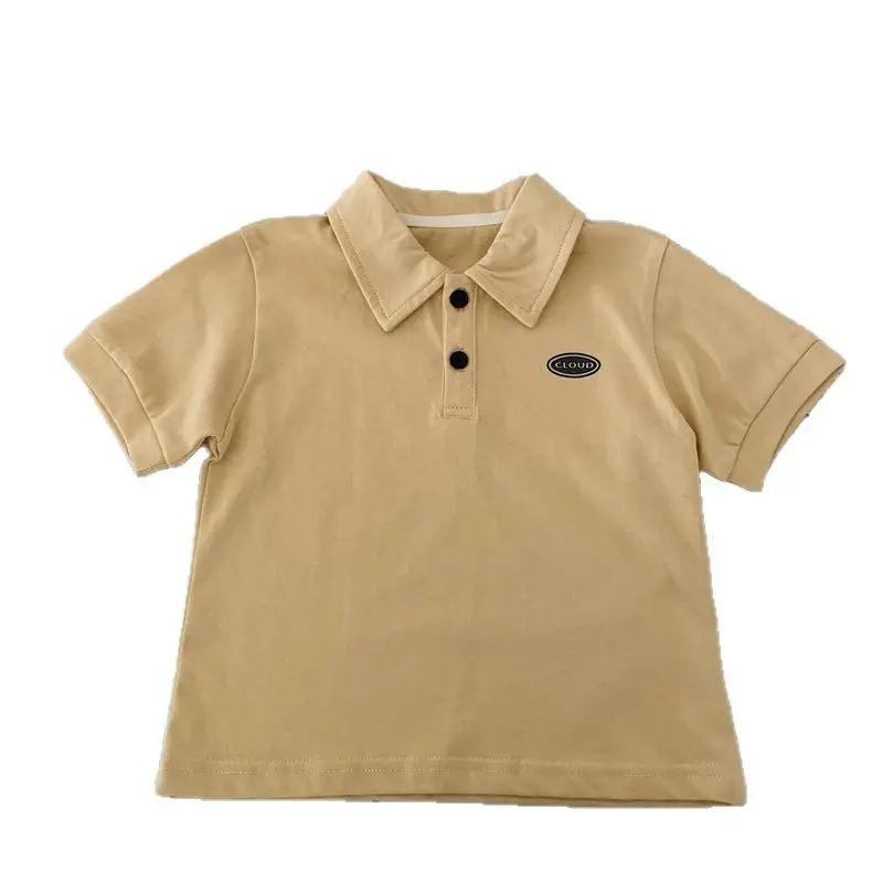 Boys Pure Cotton Polo Shirt Summer 2025 Beige - Image 5