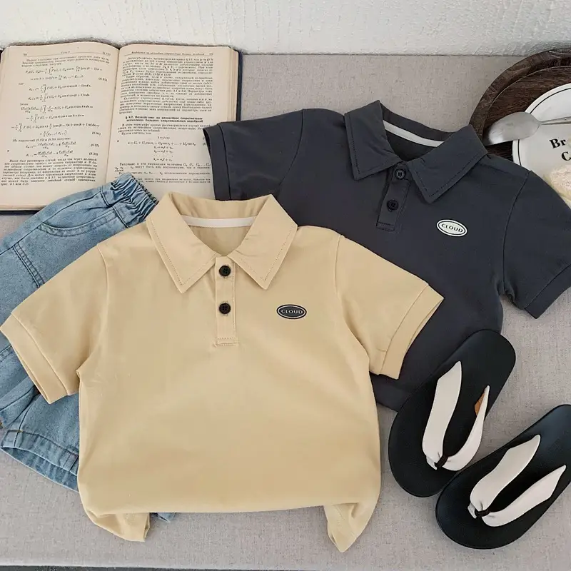 Boys Pure Cotton Polo Shirt Summer 2025 Beige β feature 10