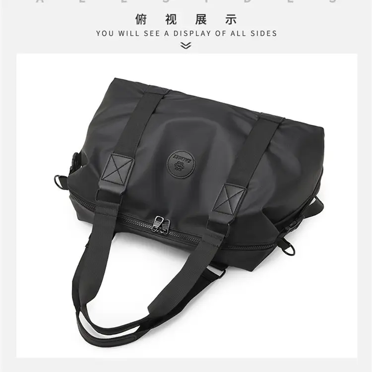Portable Shoulder Travel Bag Large Capacity Black - Image 7