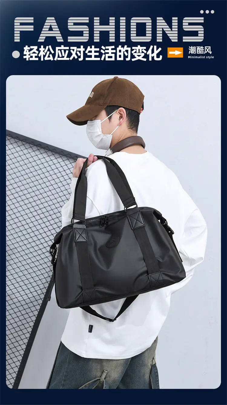 Portable Shoulder Travel Bag Large Capacity Black — feature 3