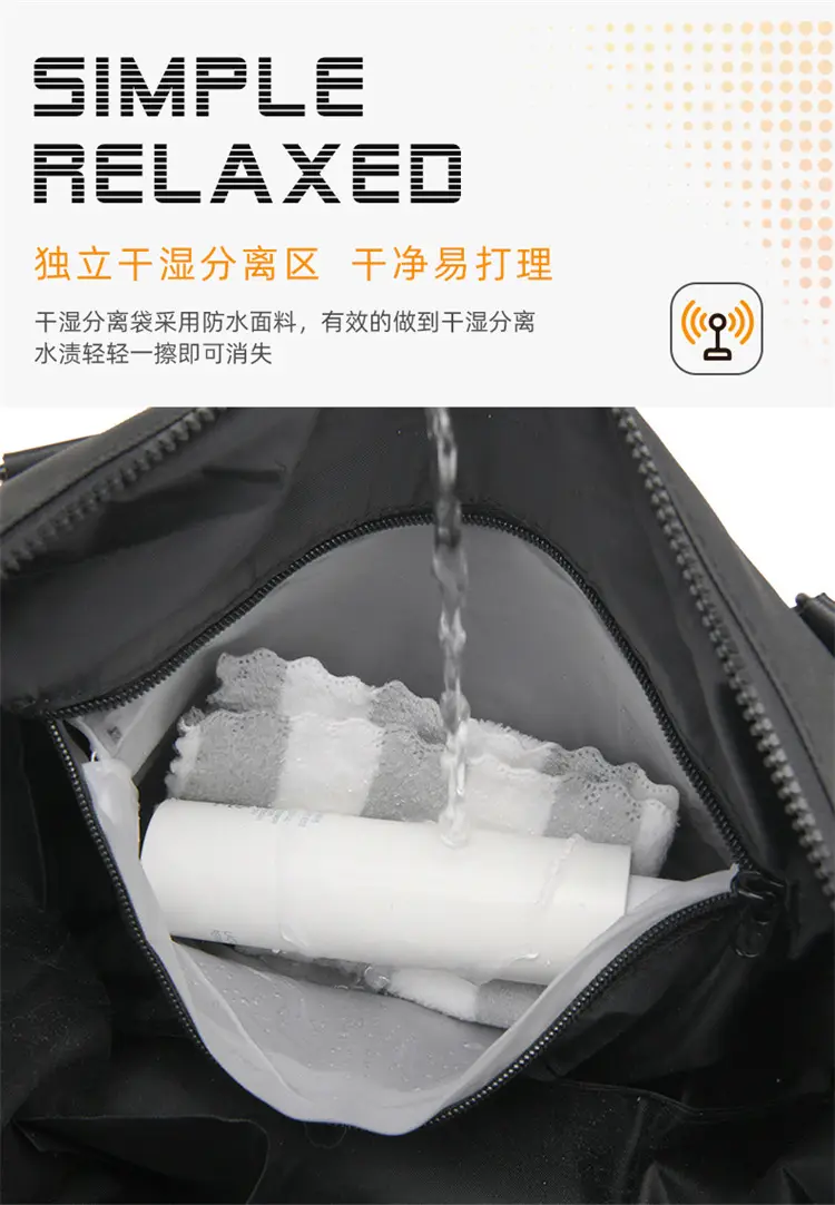 Portable Shoulder Travel Bag Large Capacity Black — feature 8