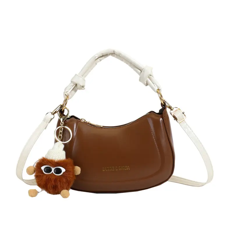Women Shoulder Messenger Bag Brown Leather 2025 Spring New Style - Image 9
