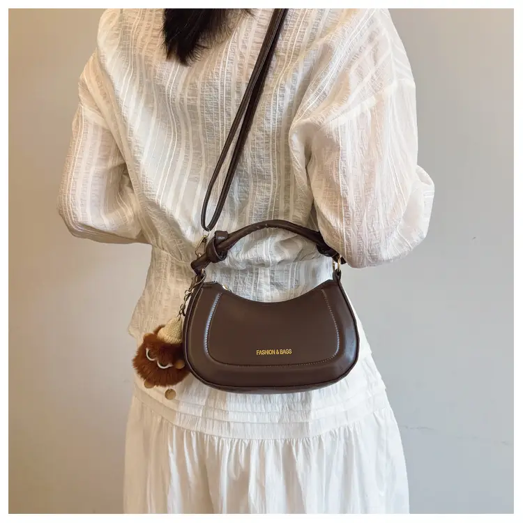 Women Shoulder Messenger Bag Brown Leather 2025 Spring New Style — feature 13