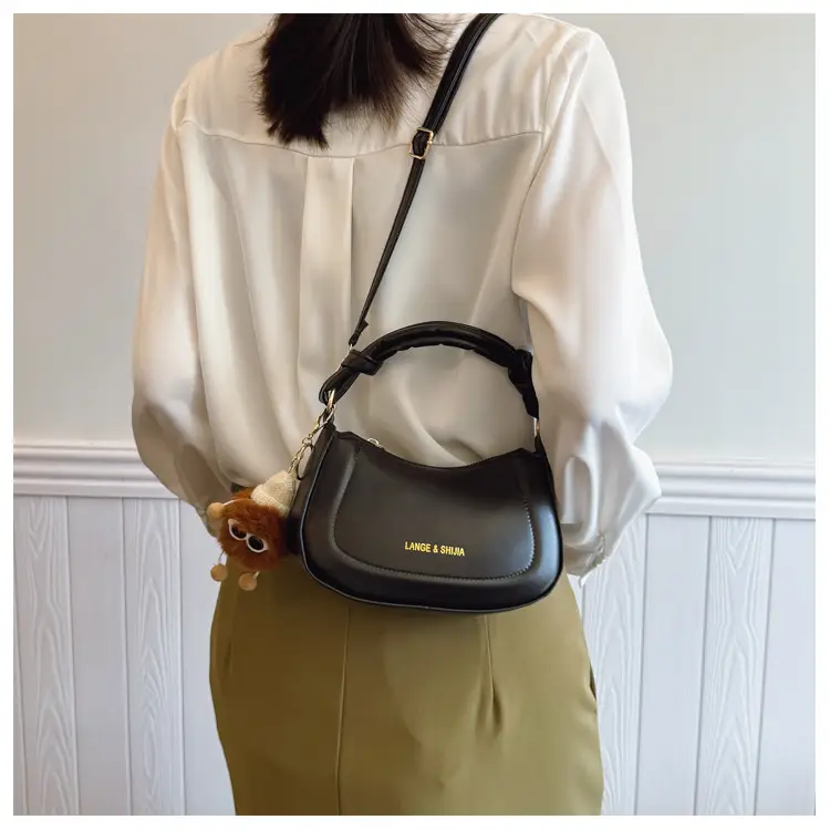Women Shoulder Messenger Bag Brown Leather 2025 Spring New Style — feature 15