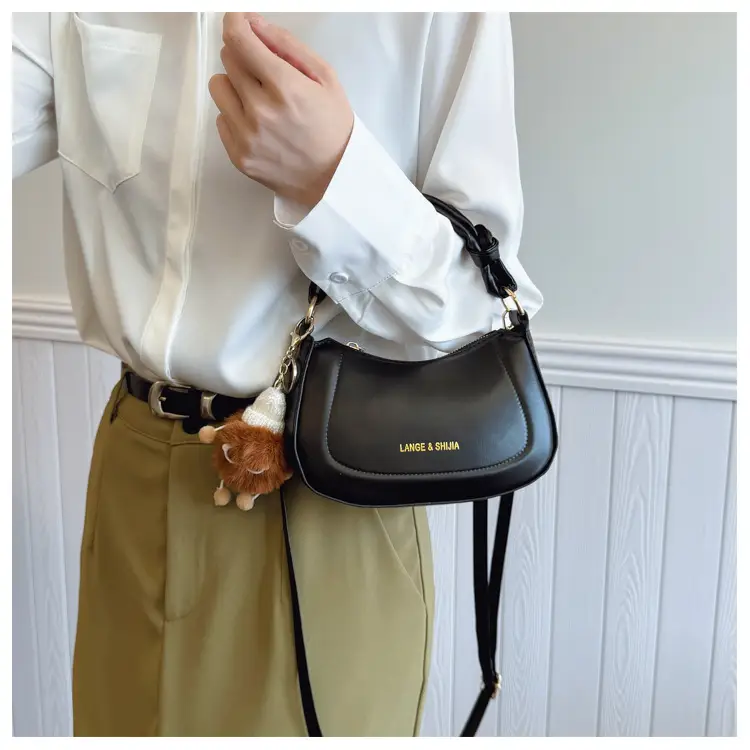Women Shoulder Messenger Bag Brown Leather 2025 Spring New Style — feature 16