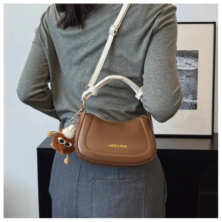 Women Shoulder Messenger Bag Brown Leather 2025 Spring New Style — feature 18
