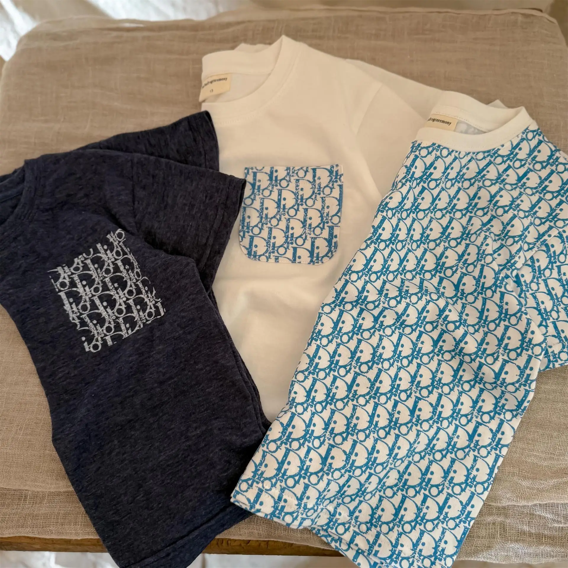 Sweet Boy's Printed T-Shirt Set with Letter Embroidery - Image 5