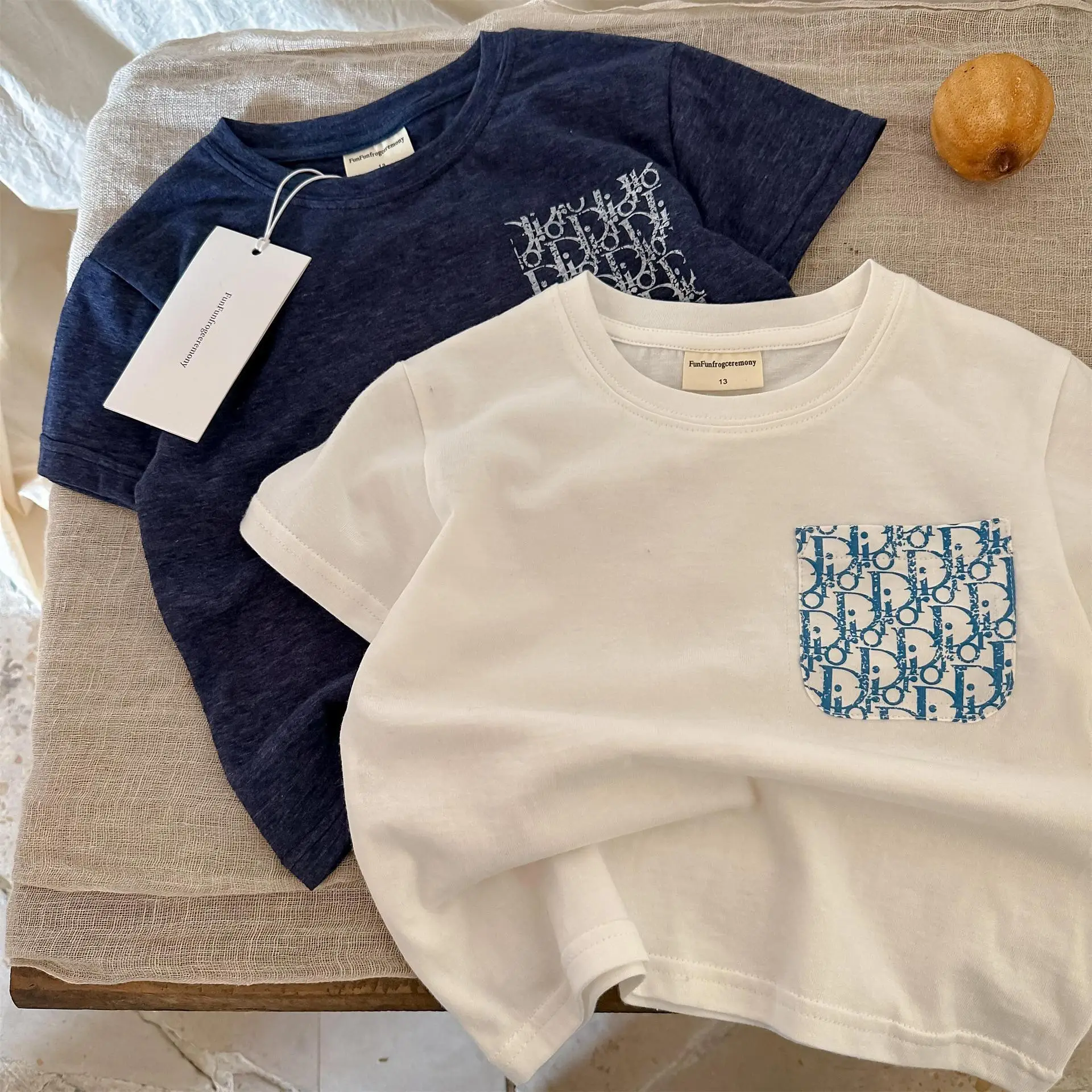 Sweet Boy's Printed T-Shirt Set with Letter Embroidery — feature 11