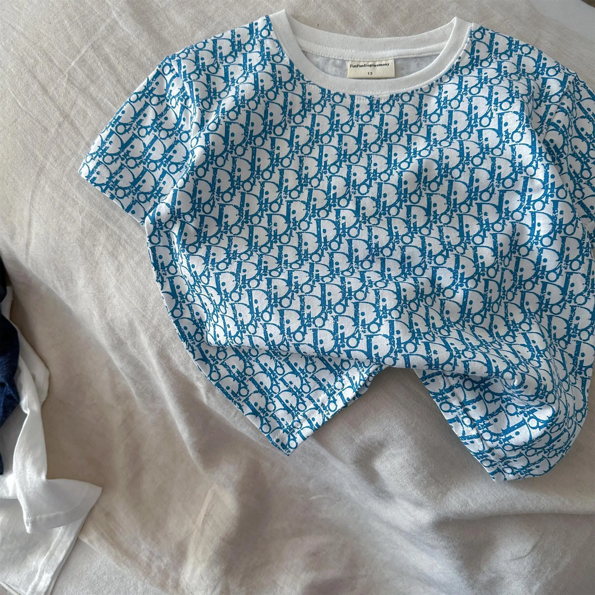 Sweet Boy's Printed T-Shirt Set with Letter Embroidery — feature 13